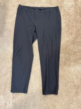 Eileen Fisher pants, dark grey, L, viscose/nylon/spandex blend